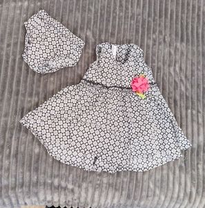 Koala Kids Baby Girls Dress Sleeveless Black & White Floral 3-6 Months